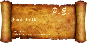 Pest Erik névjegykártya
